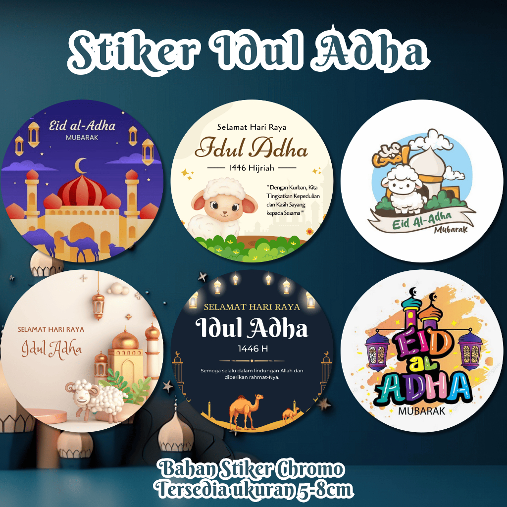 Jual 45 PCS Stiker Edisi Idul Adha/Stiker Lebaran/Stiker Toples kue ...