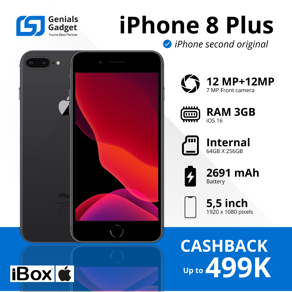 Jual GG - IP 8 PLUS 64GB 256GB Second BEKAS | MULUS NORMAL FULLSET ...