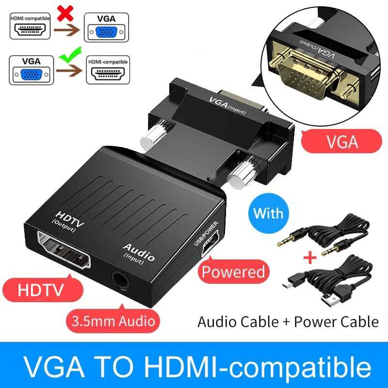 Jual CONVERTER INPUT VGA + L/R TO OUTPUT HDTV WITH AUDIO INPUT / VGA TO ...