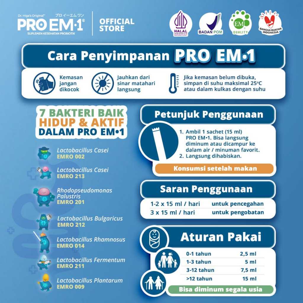 Jual PRO EM-1 PROBIOTIK ALAMI LISENSI JEPANG 2 BOTOL KECIL (@90ML ...