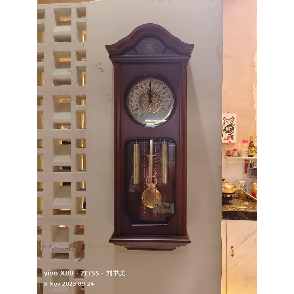 Jual jam dinding bandul besar Wellington full kayu jati bunyi ...