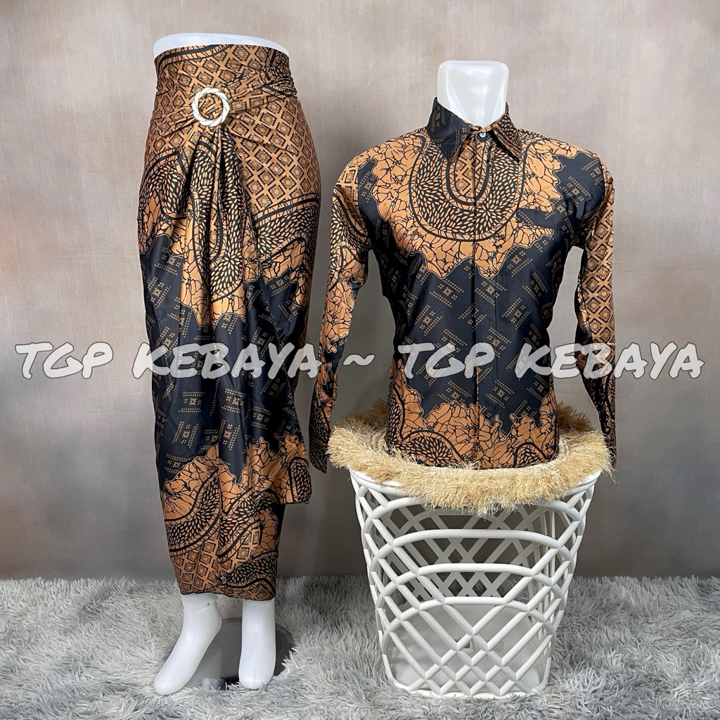 Jual Set Batik Couple Seragam Pesta Baju Batik Kemeja Lengan Panjang ...