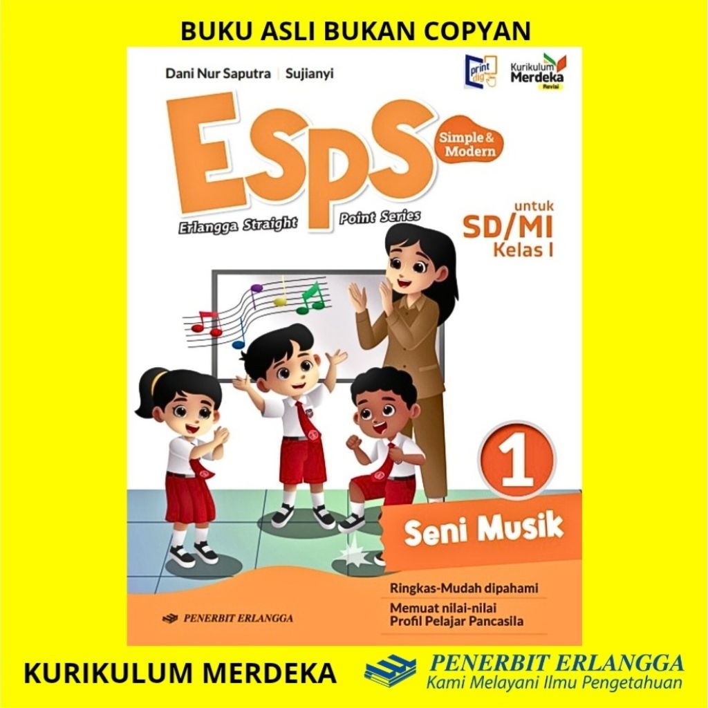 Jual ESPS SENI MUSIK ERLANGGA KELAS 1 SD/MI KURIKULUM MERDEKA - BUKU ...