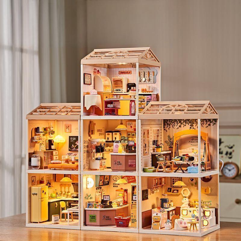 Jual DIY Rakit Rumah Coffee Shop Minimarket Kitchen / Miniature Diorama ...