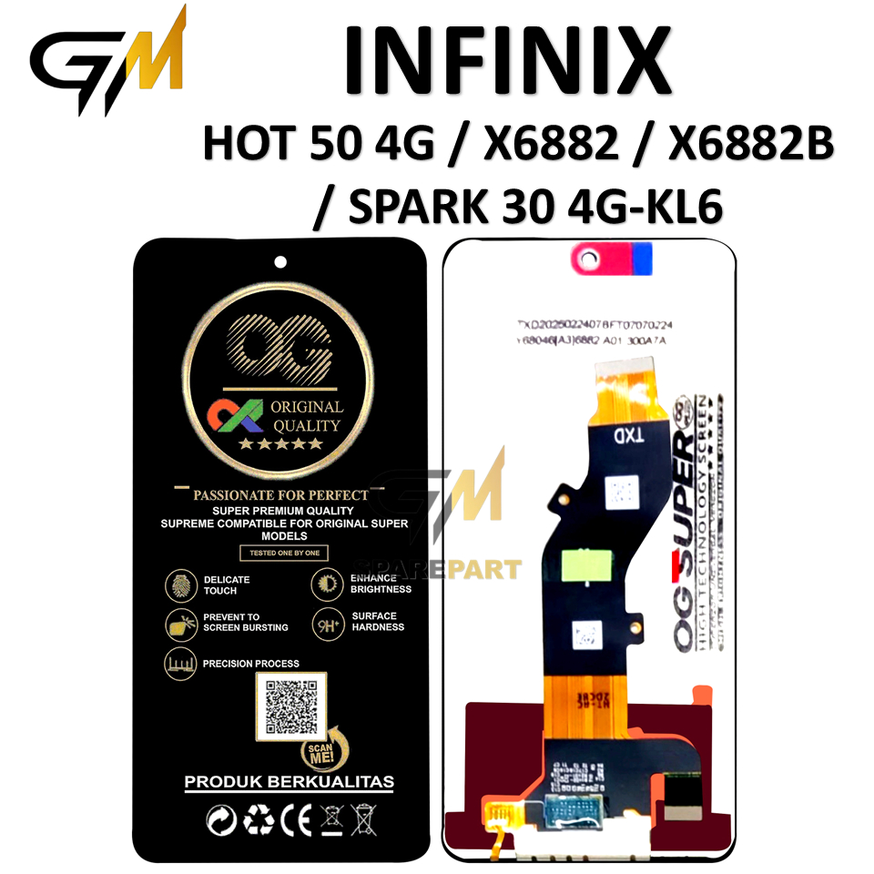 Jual LCD TOUCHSCREEN INFINIX HOT 50 4G / X6882 / X6882B / SPARK 30 4G ...