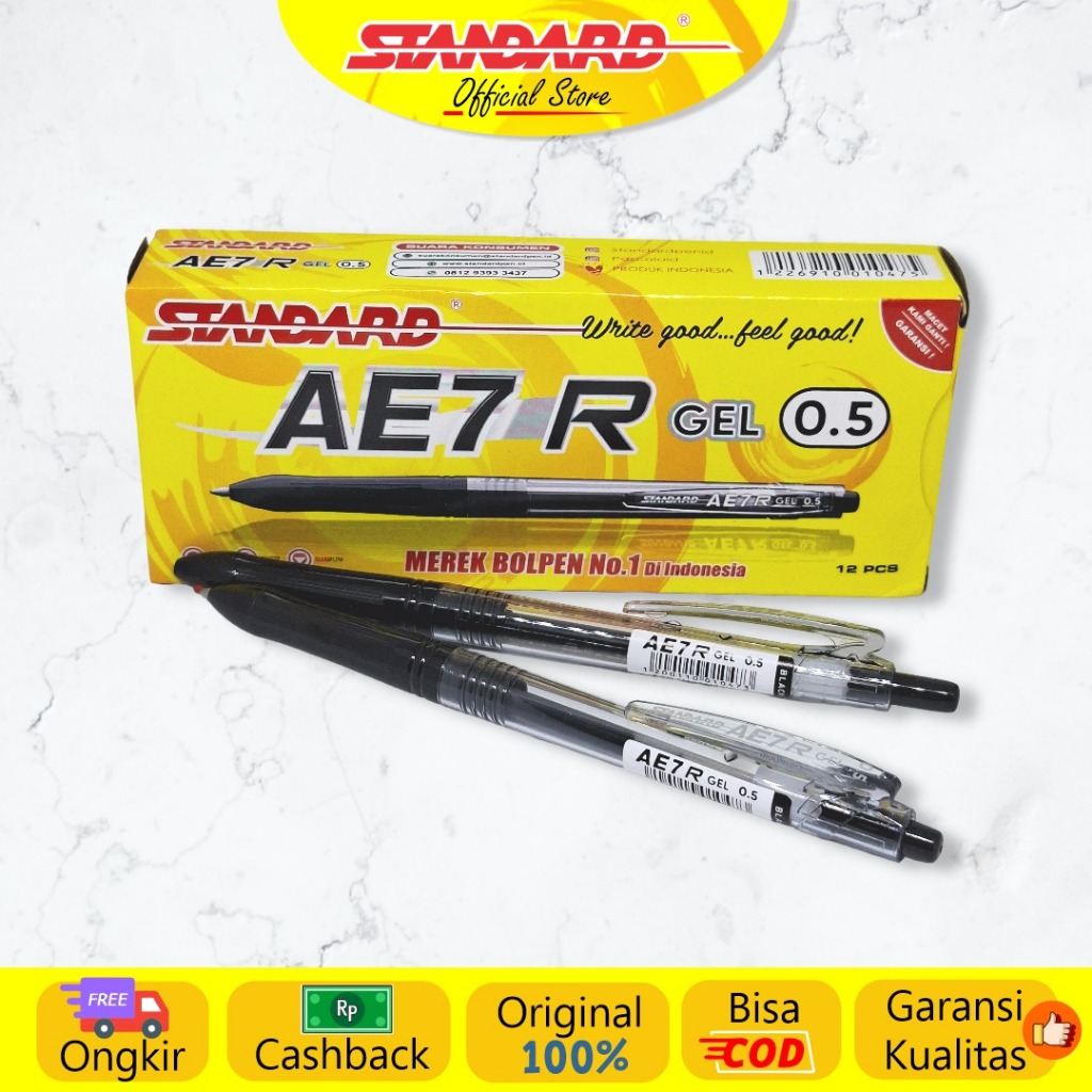 Standard - Pulpen AE7 R - Gel 0.5 ( Alat Tulis / Pen / Ballpoint / Pena ) (2)
