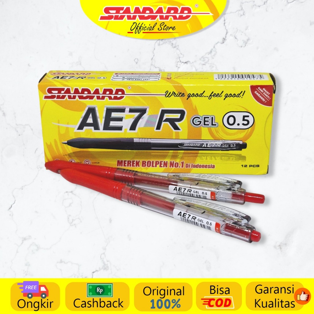 Standard - Pulpen AE7 R - Gel 0.5 ( Alat Tulis / Pen / Ballpoint / Pena ) (4)