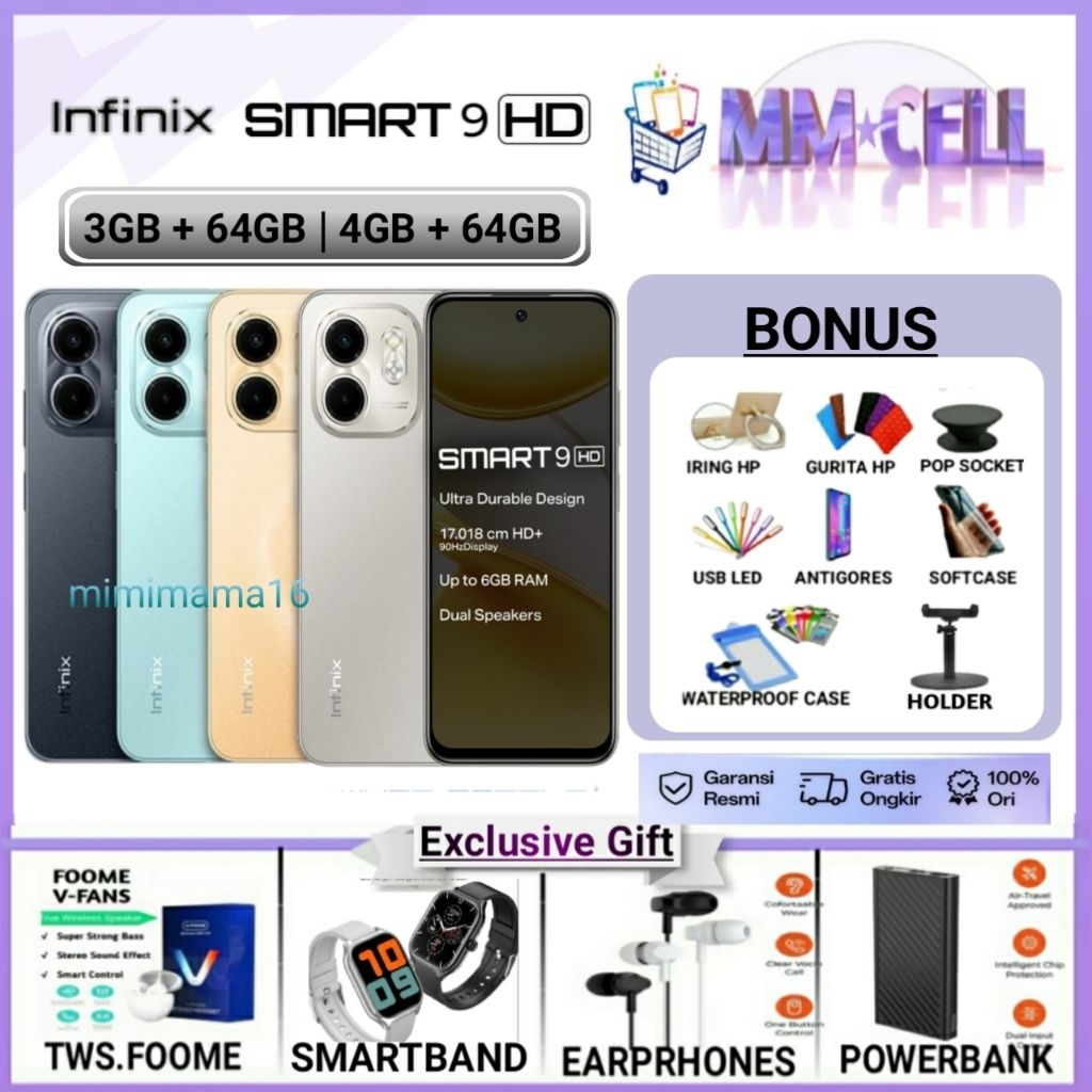 Jual INFINIX SMART 9 HD RAM 4/64 GB | SMART 9HD 3/64 GB GARANSI RESMI ...