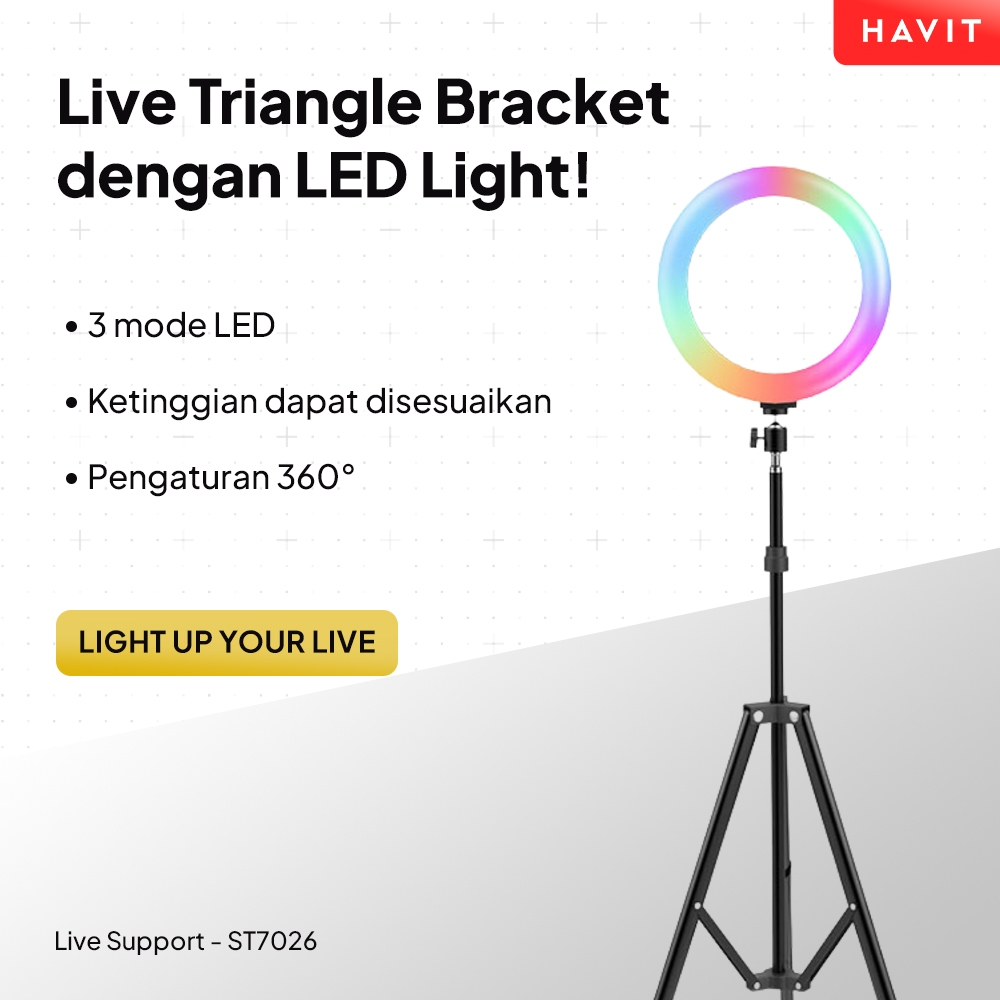 Jual Ring Light Tripod HAVIT ST7026 in Tripod Ring Light