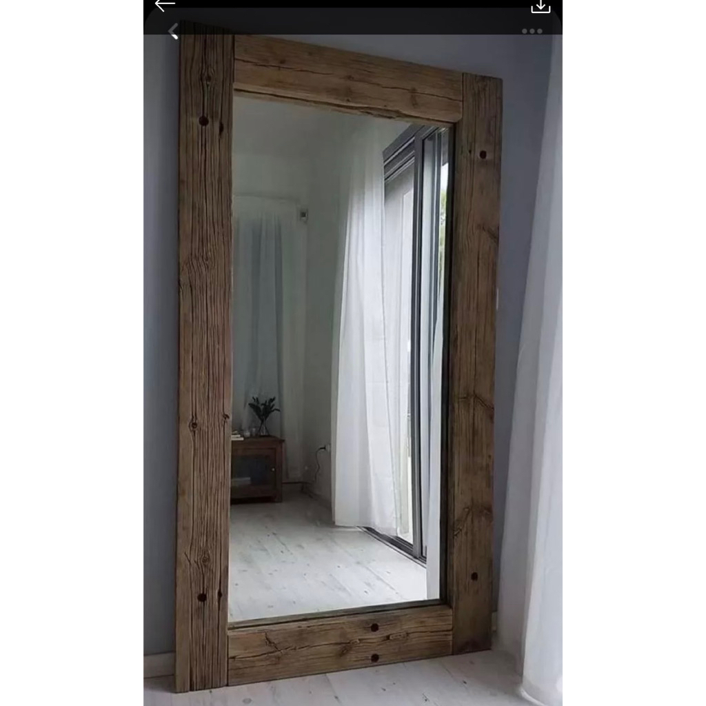 Jual cermin rustic kayu jati 120x60cm | Shopee Indonesia