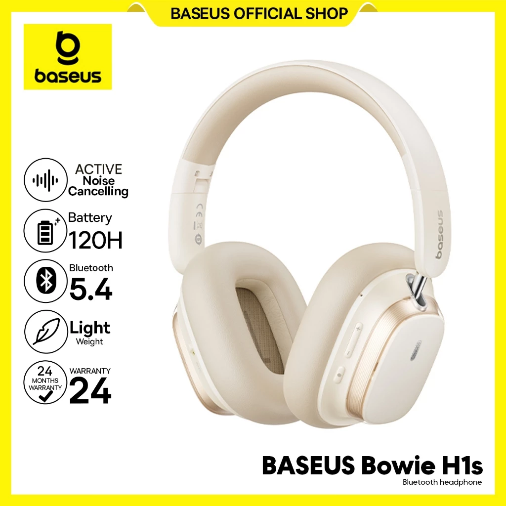 Baseus Bowie H1s ANC IPX4 Noise-Cancellation Wireless Headphone Gaming Bluetooth 5.4