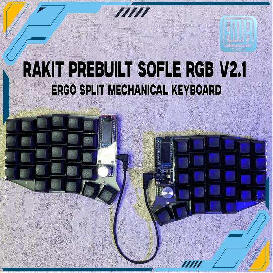 Jual Rakit Prebuilt Sofle RGB V2.1 Ergo Split Mechanical Keyboard VIA ...