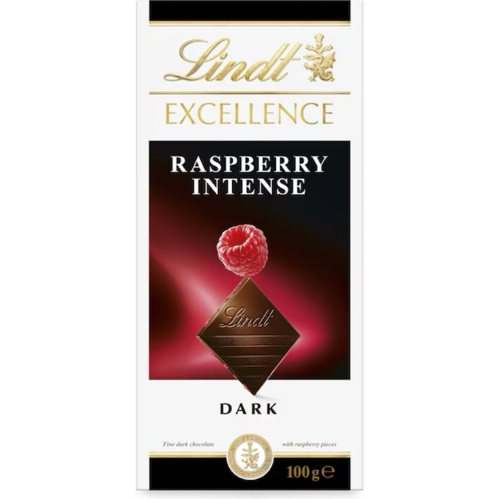 Jual Lindt Excellence Raspberry Intense Dark Chocolate Block 100g ...