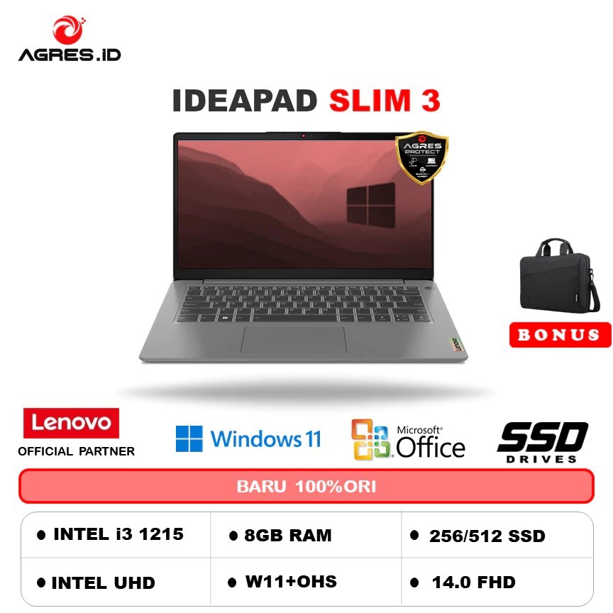Jual Lenovo Ideapad Slim 3 14 I3 1215 8gb 512gb W11 Ohs 14 0fhd Blit