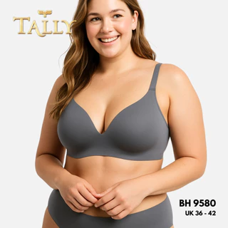 TALLY Sarwendah BH 9580 Bra JUMBO Tanpa Kawat Bahan Katun Cup C Kait 3 T-Shirt Bra BIG SIZE Fashionable
