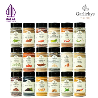GARLICKYS Rempah Bubuk Premium Bawang Putih Bombay Merah Bubuk Lada Hitam Putih Merica Bubuk Bubuk Ngohiong Halal Paprika Cabe Chili Cinnamon Kayu Manis Bubuk Powder Italian Herbs Seasoning Parsley Rosemary Thyme Basil Oregano Ginger Garlickys