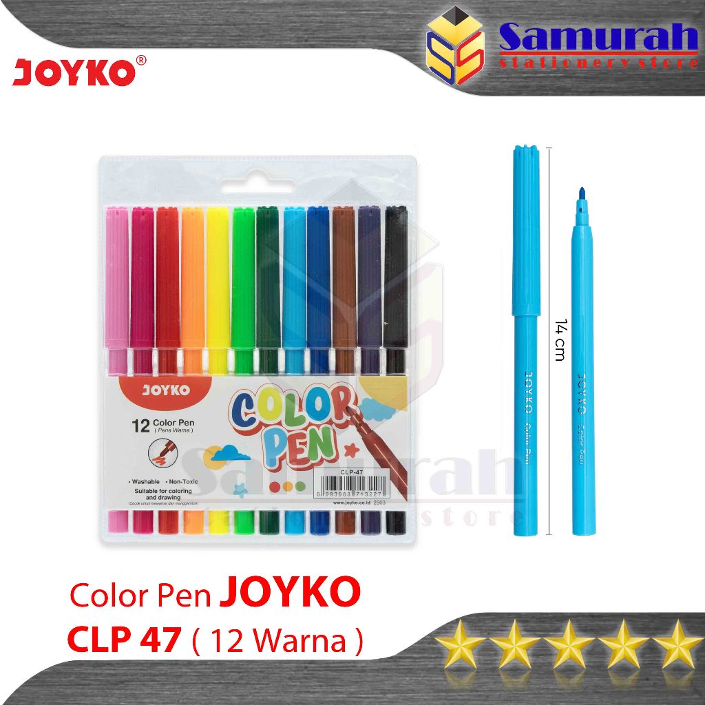 Jual Spidol Set Joyko 12 Warna CLP 47 / Color Pen 12 Colours CLP-47 ...
