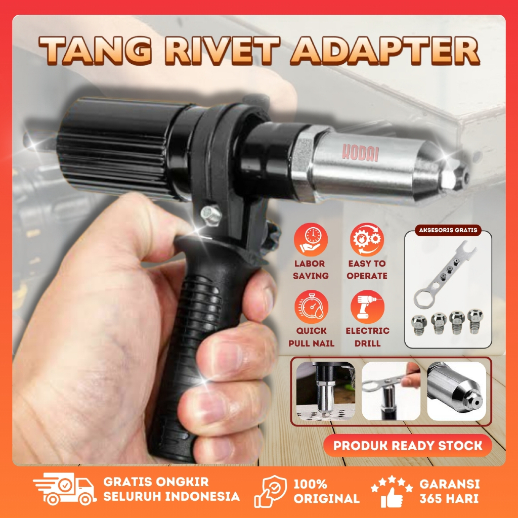 Jual KODAI Tang Rivet Adapter Bor Ripet Sambung Konverter Rivet Gun ...