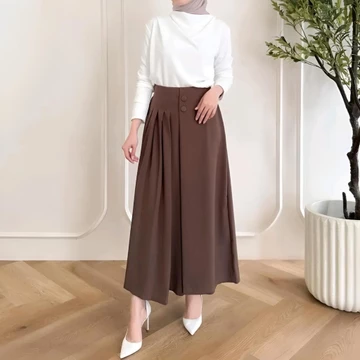 Kulot Husna Wanita Highwaist Kancing 2 Modis Dan Nyaman Cocok Segala Aktivitas