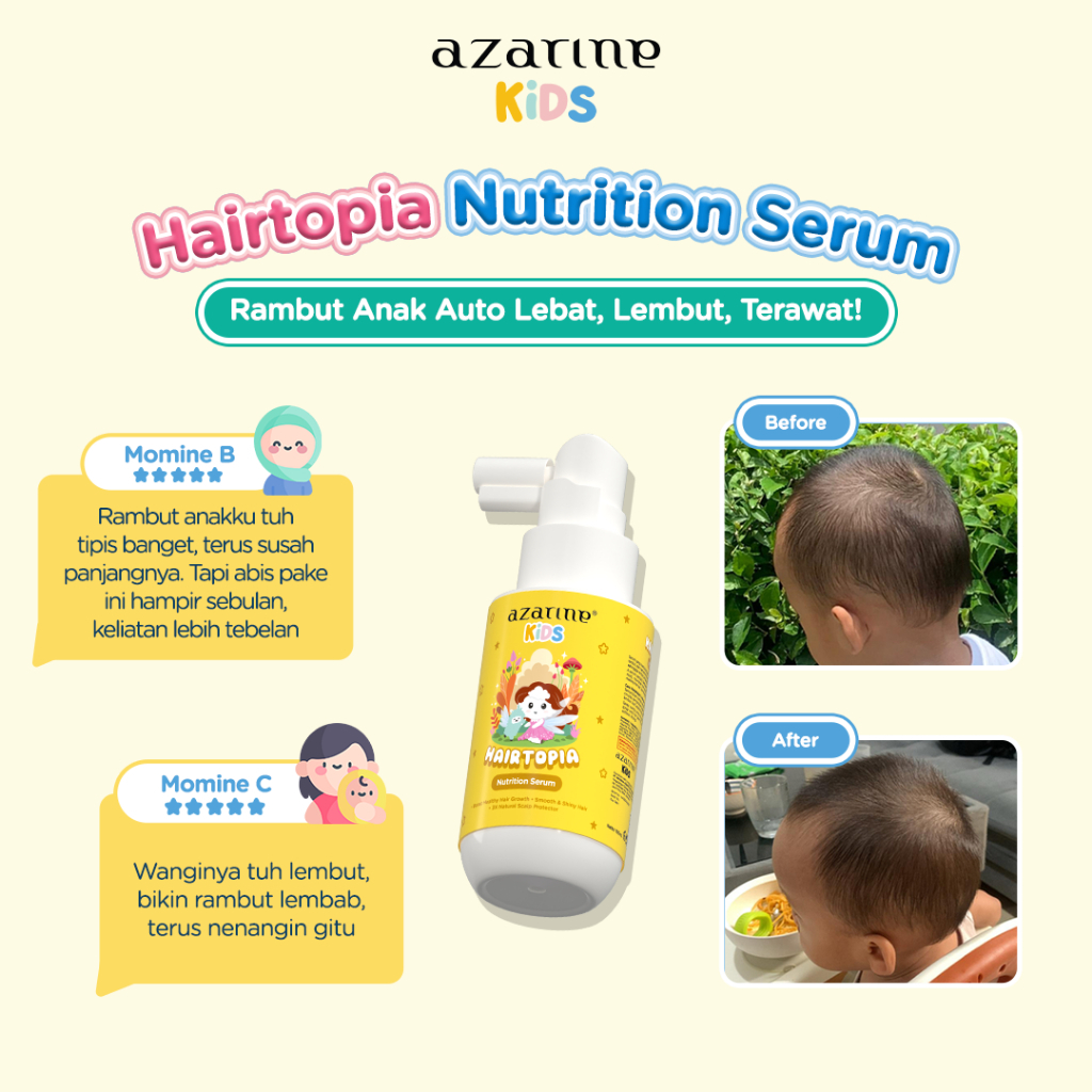 Jual Azarine Kids Hairtopia Nutrition Serum 100ml with 3in1 Benefits ...