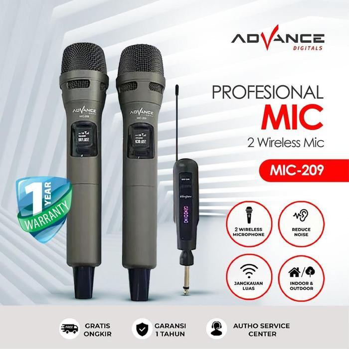 Jual ADVANCE Microphone MIC 209 | MIC209 Profesional Dual Mic Wireless ...
