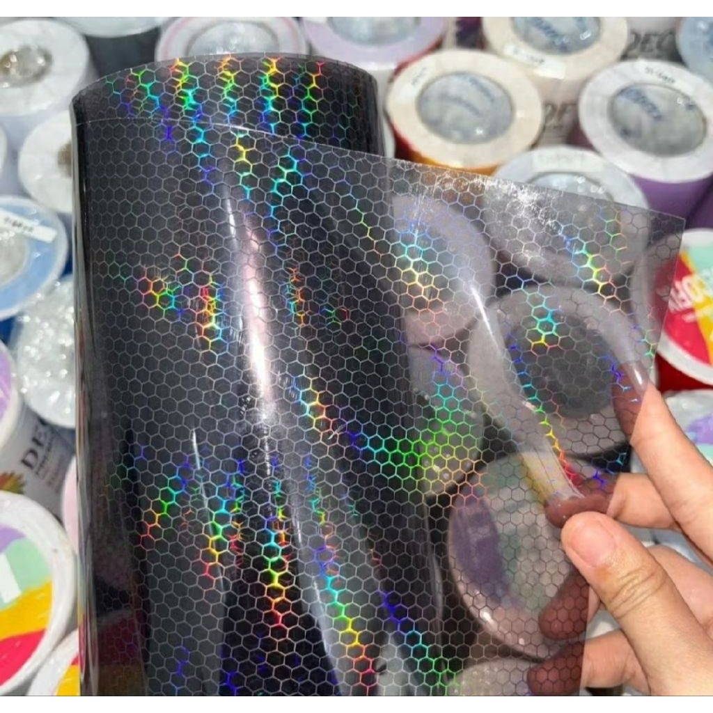 Jual Sticker lampu motor dan mobil transparan motif sarang tawon stiker ...