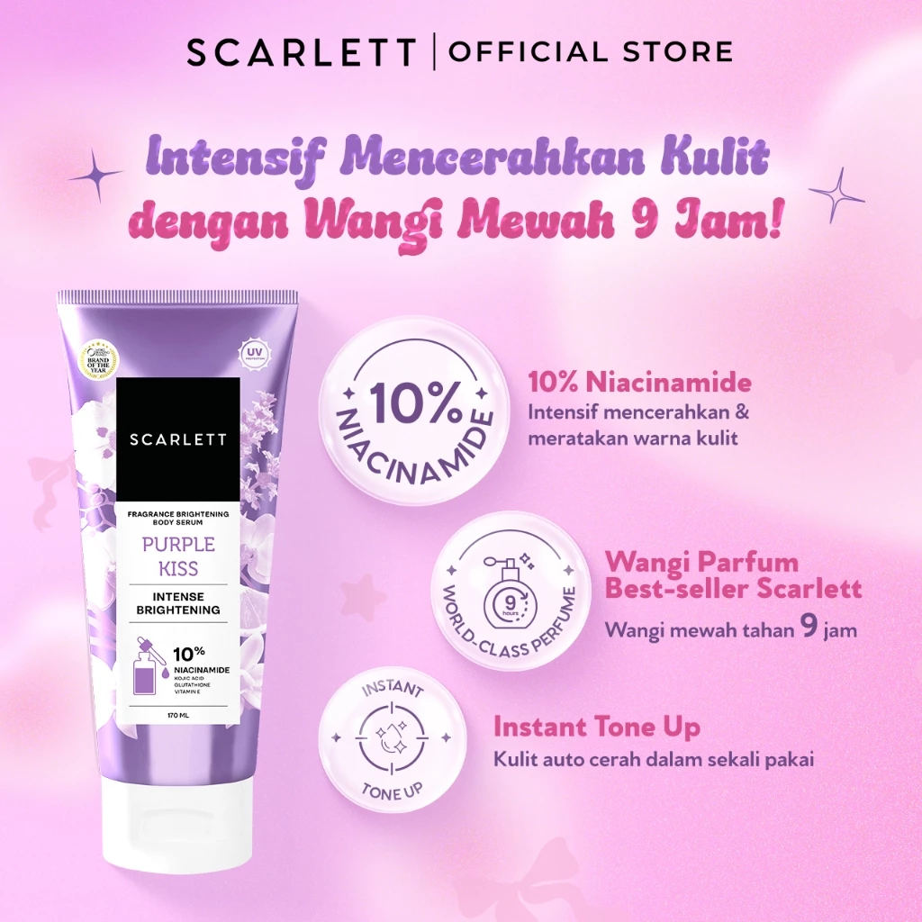 Scarlett Fragrance Serum Brightening Body 170ml Velvet Rouge dan Purple Kiss