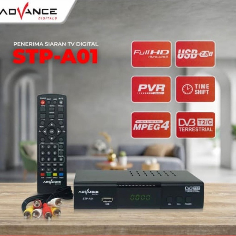 Jual Set Top Box Advance STP-A01 STB Full HD Siaran TV Digital DVB T2 ...