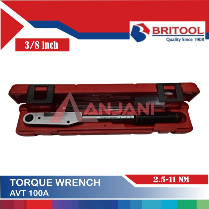 Jual BRITOOL KUNCI TORSI AVT 100A 3/8 INCH 2.5-11 NM ADJUSTABLE TORQUE ...