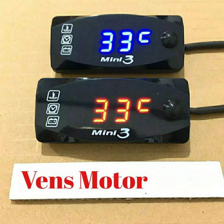Jual Trend Voltmeter Motor 3 In 1 Volmeter Jam Digital Temperatur Suhu ...