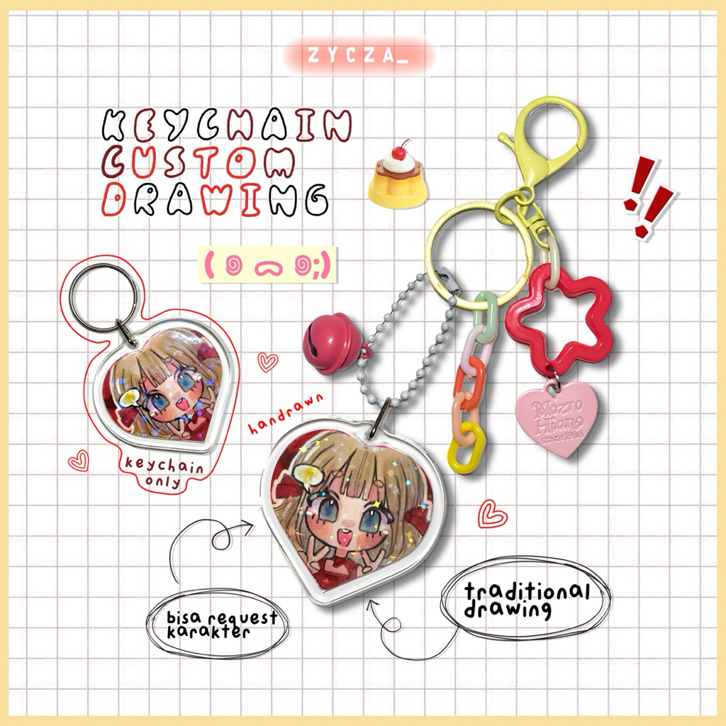 Jual KEYCHAIN CUSTOM DRAWING CHIBI STYLE | BACA DESKRIPSI | Shopee ...