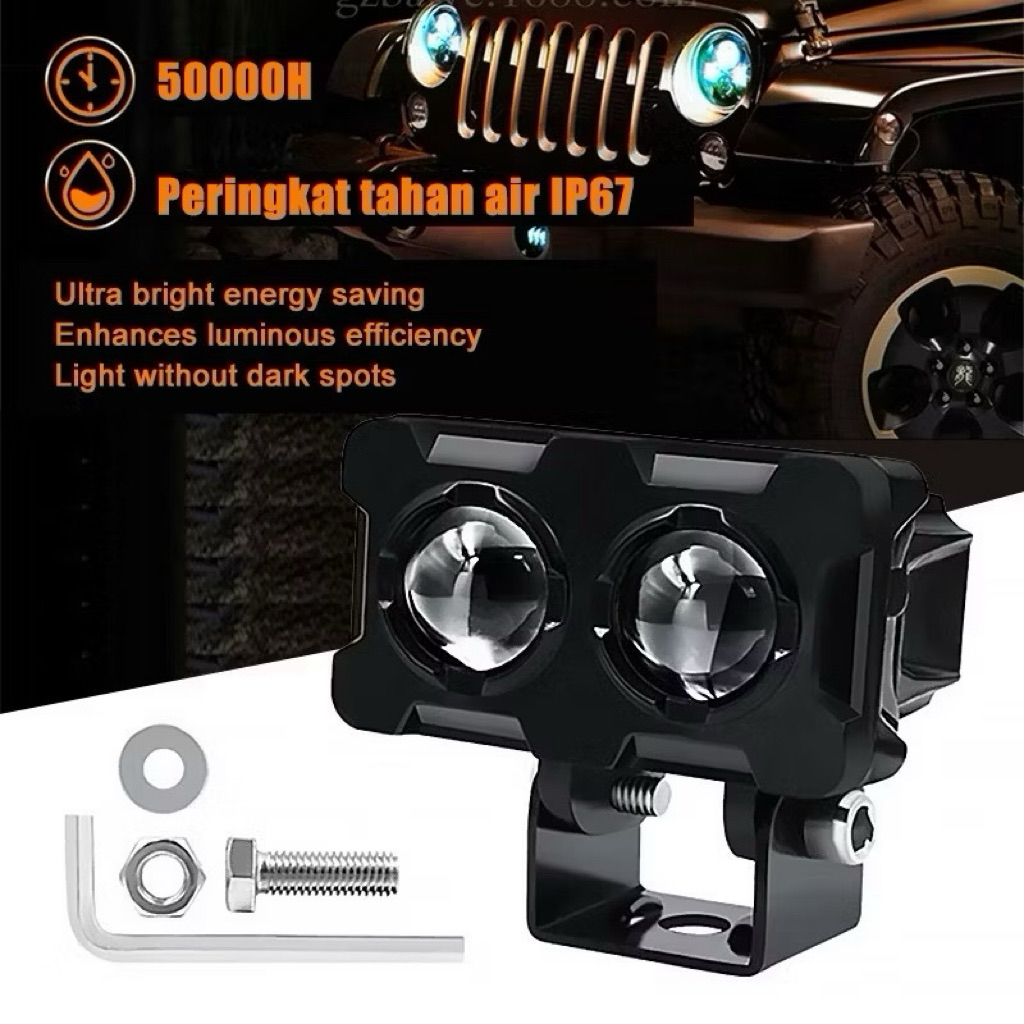 Lampu Tembak Sorot LED Laser 2 Mata Slim /Lampu Soroti Led/Lampu Tembak SQL 2 Mata Polos Super Terang/Lampu Tembak Led UNIVERSAL