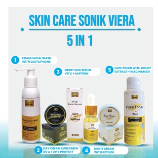 Paket 5 in 1 Sonik Viera Perawatan Wajah Mencerahkan Mengencangkan