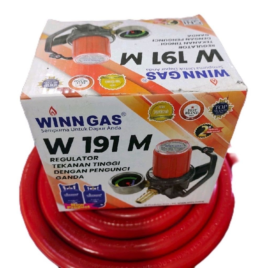 Jual WINN GAS W-191M REGURATOR GAS DOUBLE LOCK TEKANAN TINGGI PAKET ...