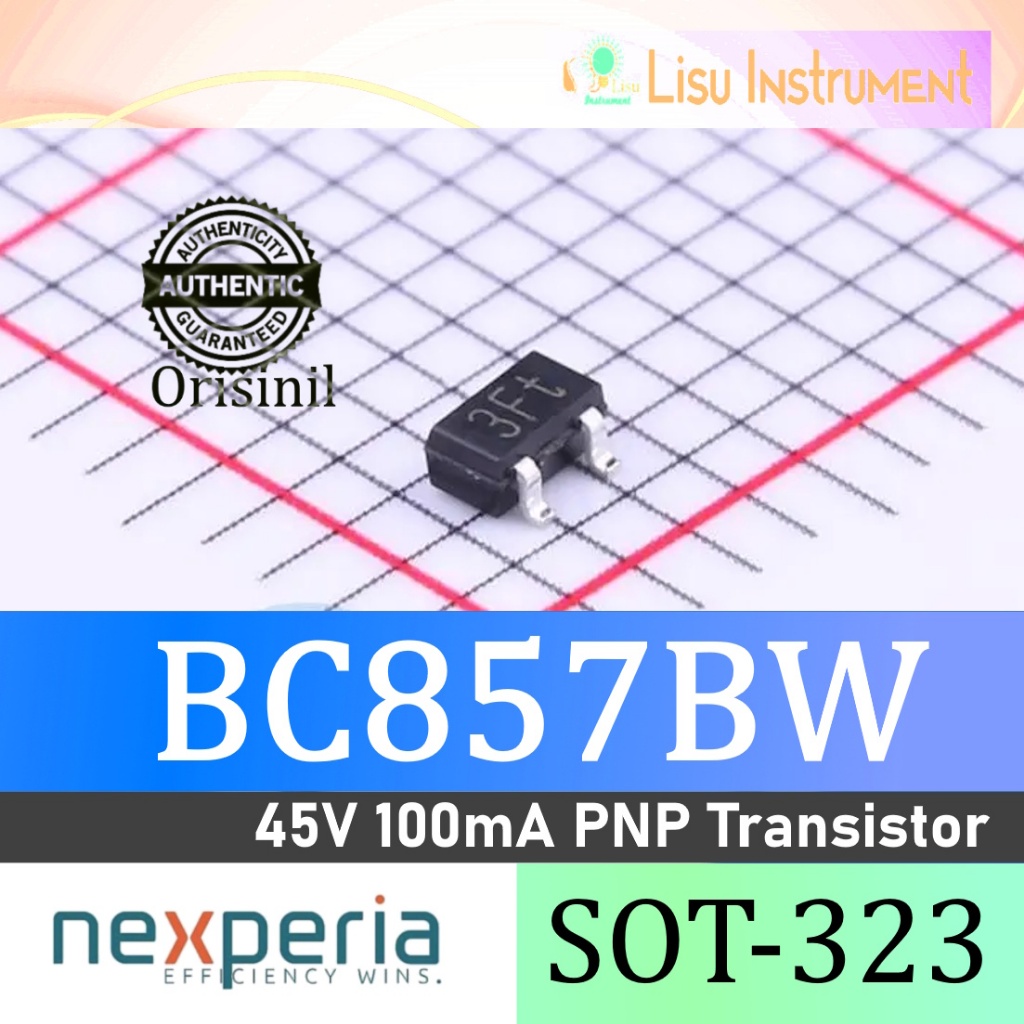 Jual BC857BW 45V 100mA PNP Transistor 3Ft 3F SOT-323 Nexperia ORIGINAL ...