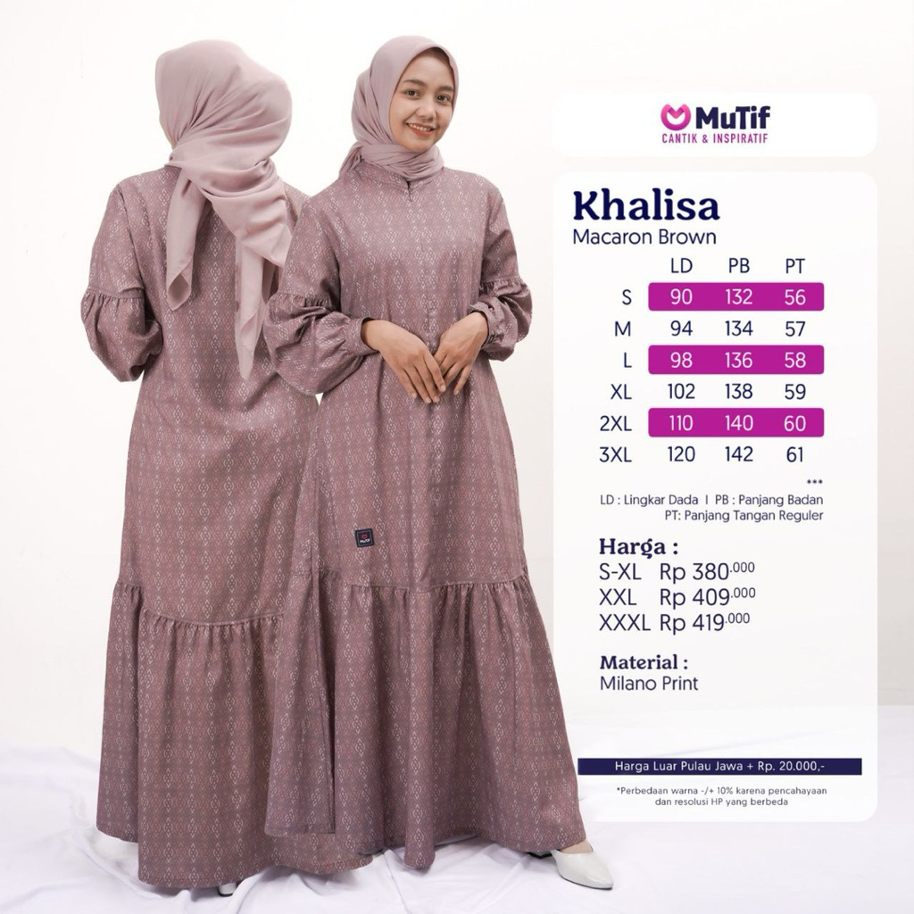 Jual MUTIF GAMIS KHALISA Macaron Brown (Kalisa Macaroon) | Shopee Indonesia
