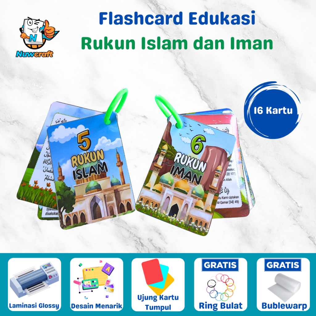 Jual Flashcard Edukasi Anak – Rukun Islam & Rukun Iman Lengkap ...