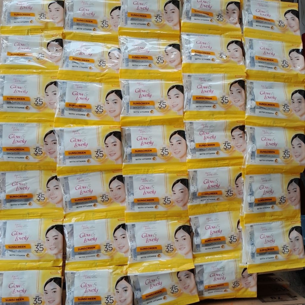 Jual Sunscren Glow & Lovely Spf 35+++ Vitamin C Multivitamin Sachet ...