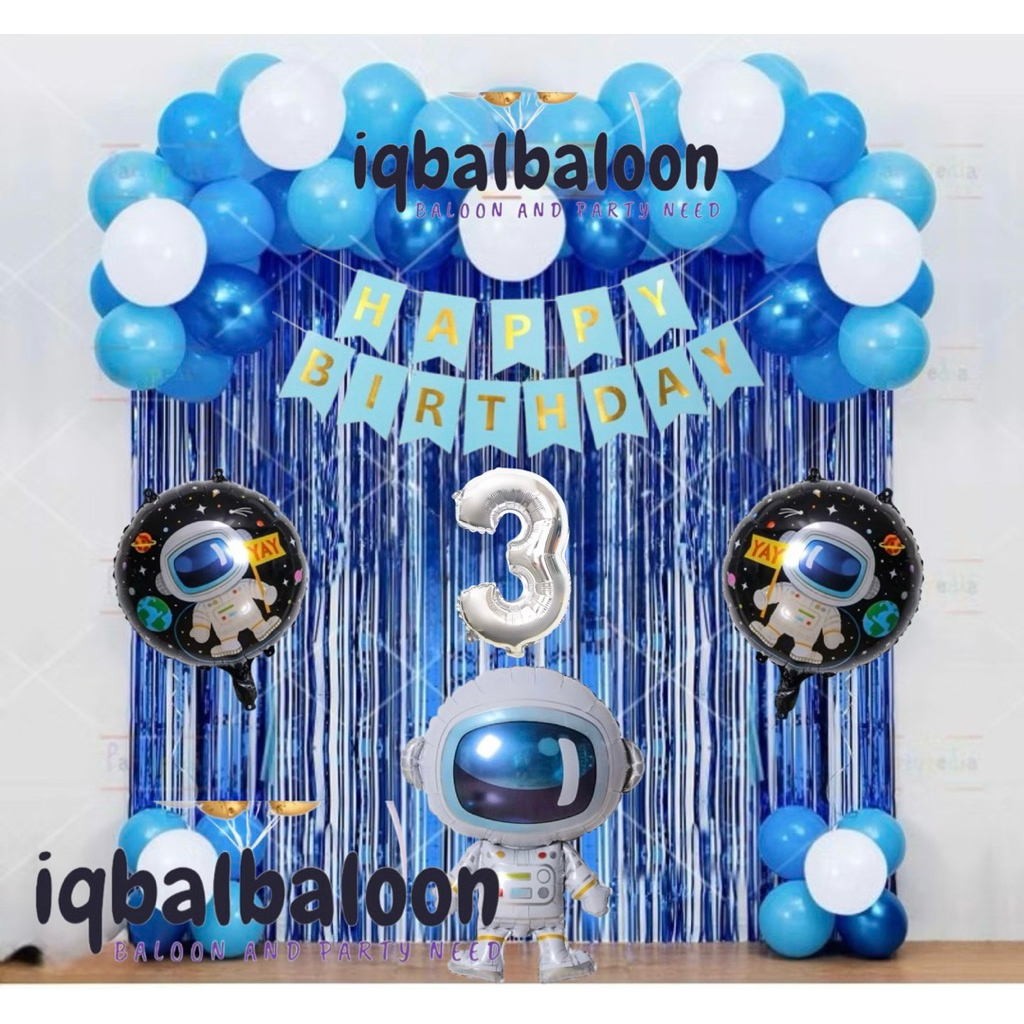 PAKET DEKORASI ULANG TAHUN TEMA ASTRONOT MEWAH