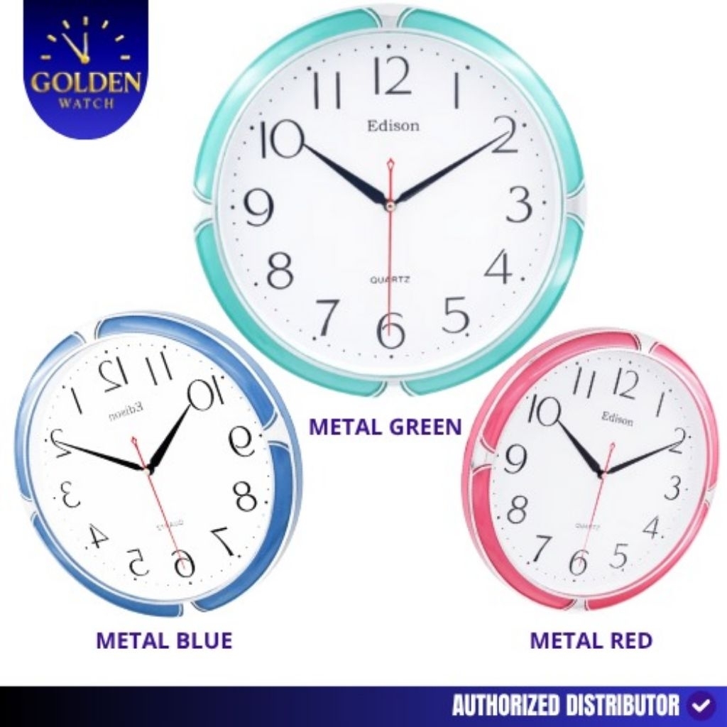 Jual Jam Dinding Edison EDW-201 Metalic Timbul diameter 31cm/Edison Jam ...