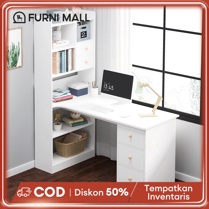 Jual Meja belaja dengan Rak Buku Meja Kantor Meja Tulis Meja Kerja dan ...