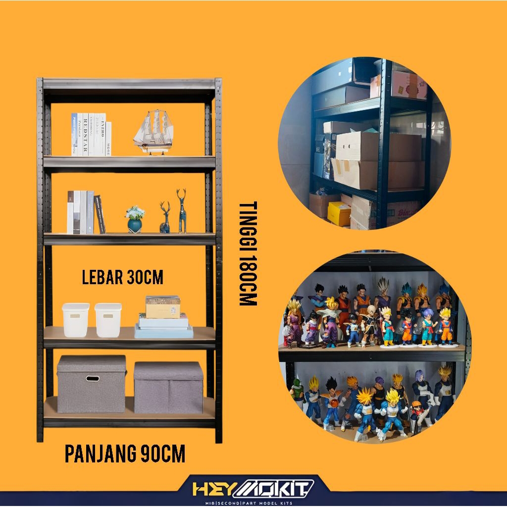 Jual RAK BESI SUSUN 5 TINGKAT PAJANGAN HITAM / BARANG / SHELVES ...
