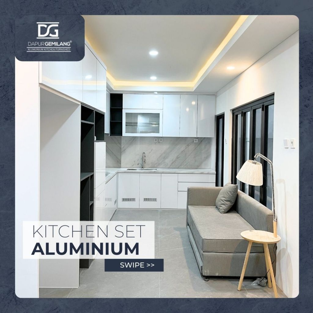 Jual Kitchen Set Aluminium Bahan ACP, Type Premium - White Glossy ...