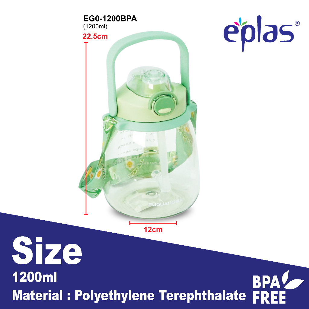Jual Eplas Botol Minum Premium 1,2 Liter Viral EGO-1200 | Shopee Indonesia