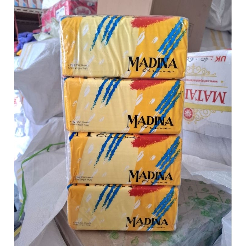 Jual Tissue Madina 250 Sheets | 2 Ply - 1 Ball Isi 4 Pack | Shopee ...