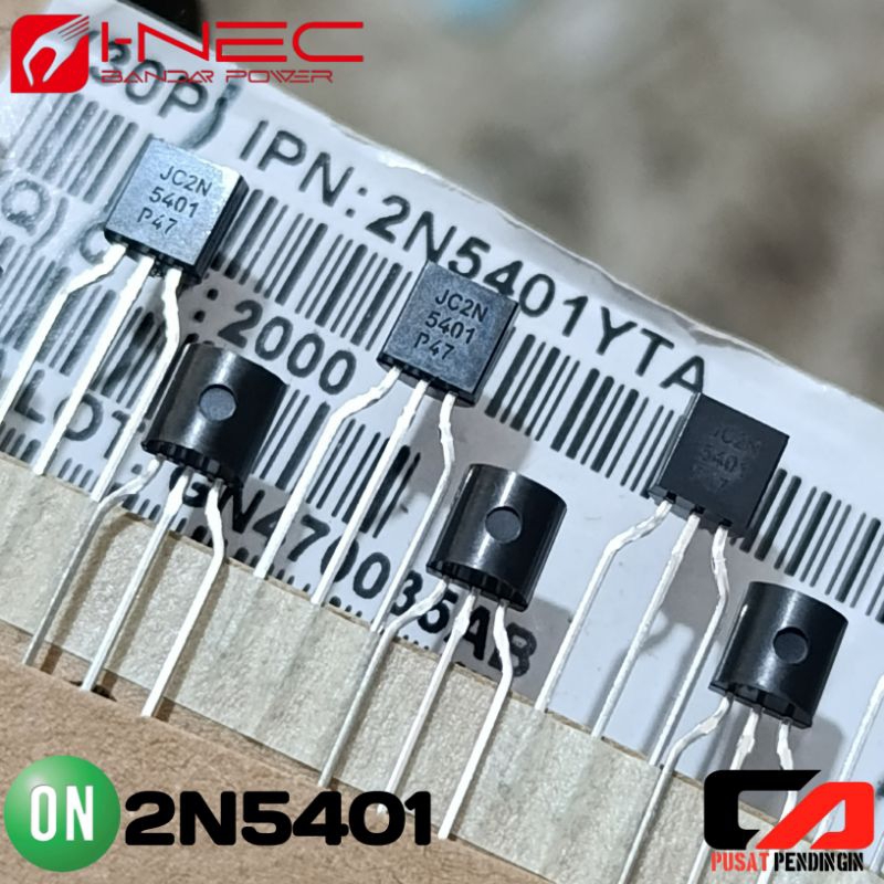 Lot De 5 Transistors 2N5401 – PNP, 160V, 600mA, 350mW, Boîtier TO92