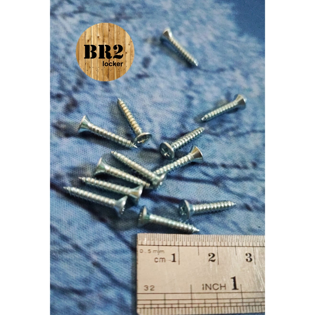 Jual selt tapping screws - sekrup taping FH 4 x 5/8 kepala rata 50 pcs ...