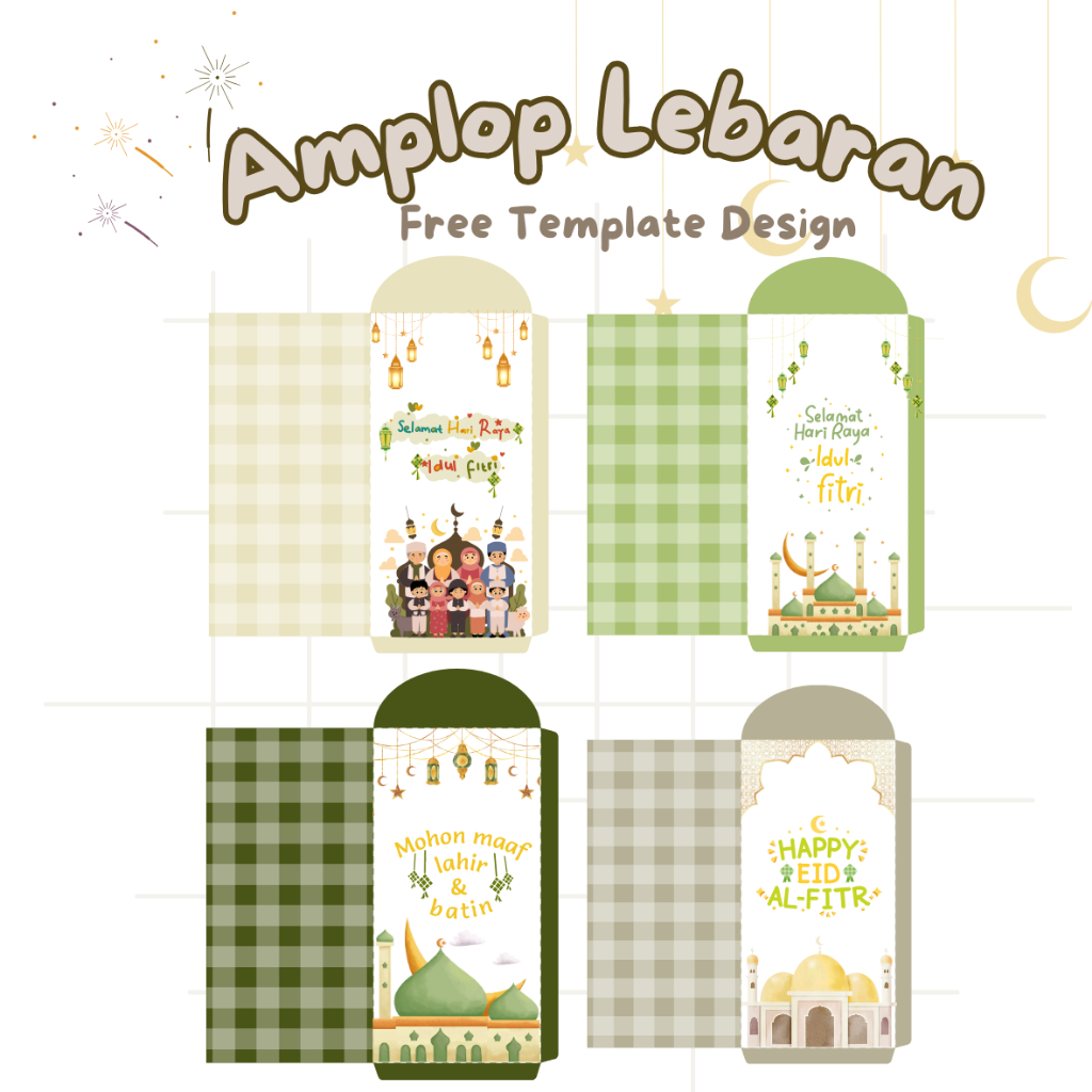 Jual [15 pcs ] Amplop Lebaran Idul Fitri ( Free Template Design ) THR ...