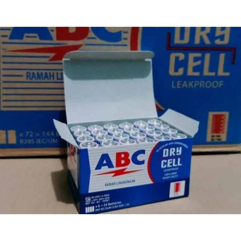 Jual Battery Abc AA / A2 Jam _ R6 Biru 1,5V isi 24 pcs | Shopee Indonesia