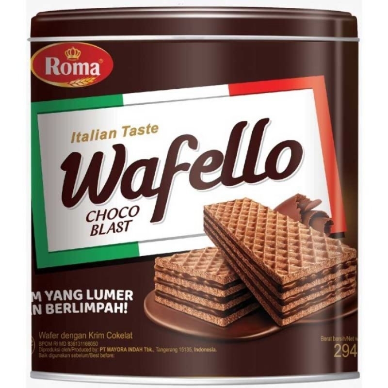 Jual 1DOS ISI 6 ROMA WAFELLO WAFER COKLAT / ROMA WAFELLO COKLAT ...